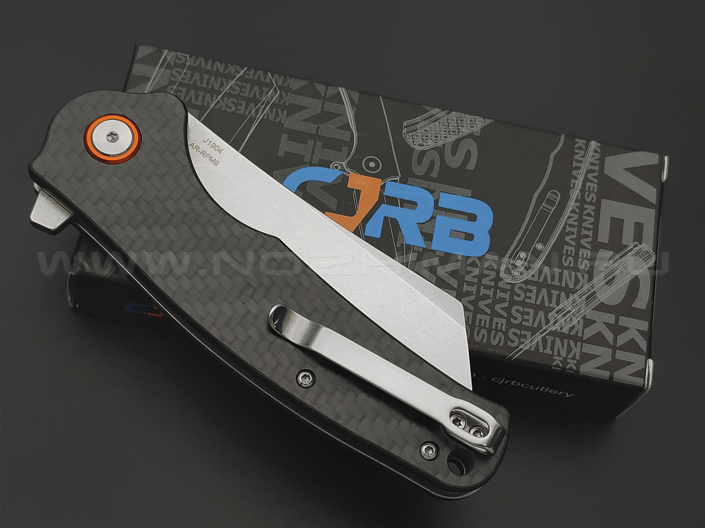 Нож CJRB Crag J1904-CF сталь D2, рукоять Carbon fiber