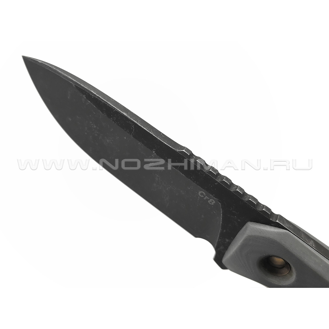Нож с Котом Пионер 2 сталь Cr8, рукоять G10 grey