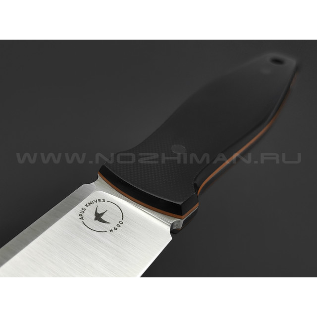 Апус нож Джиггер сталь N690, рукоять G10 чёрно-оранжевый