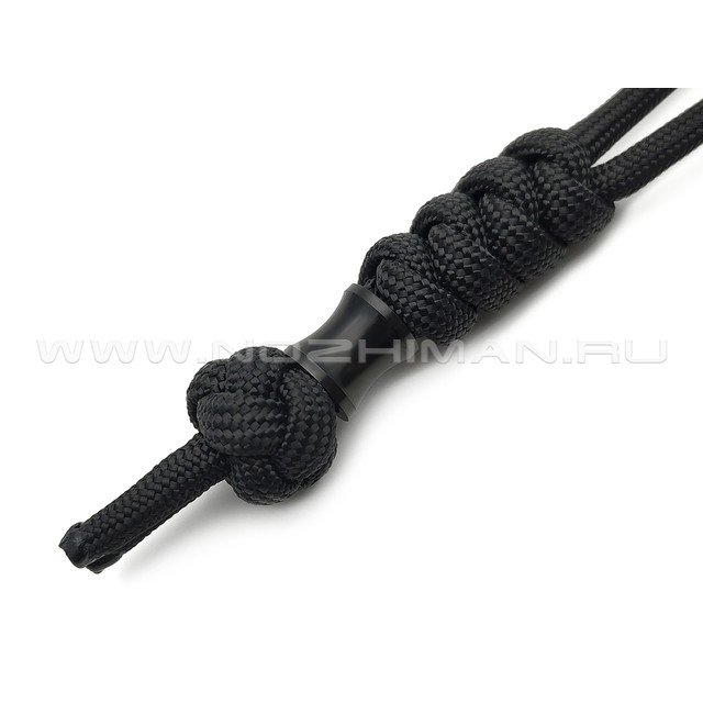 Темляк ОрЛина - Black с бусиной из черного никеля