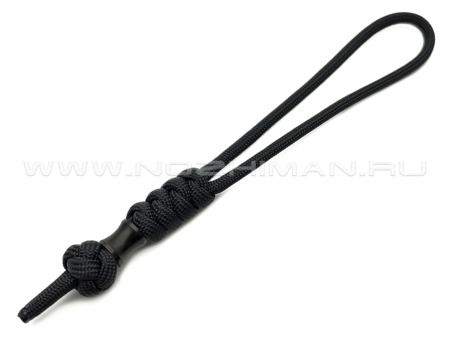 Темляк Vilka Custom - Black с бусиной из черного никеля