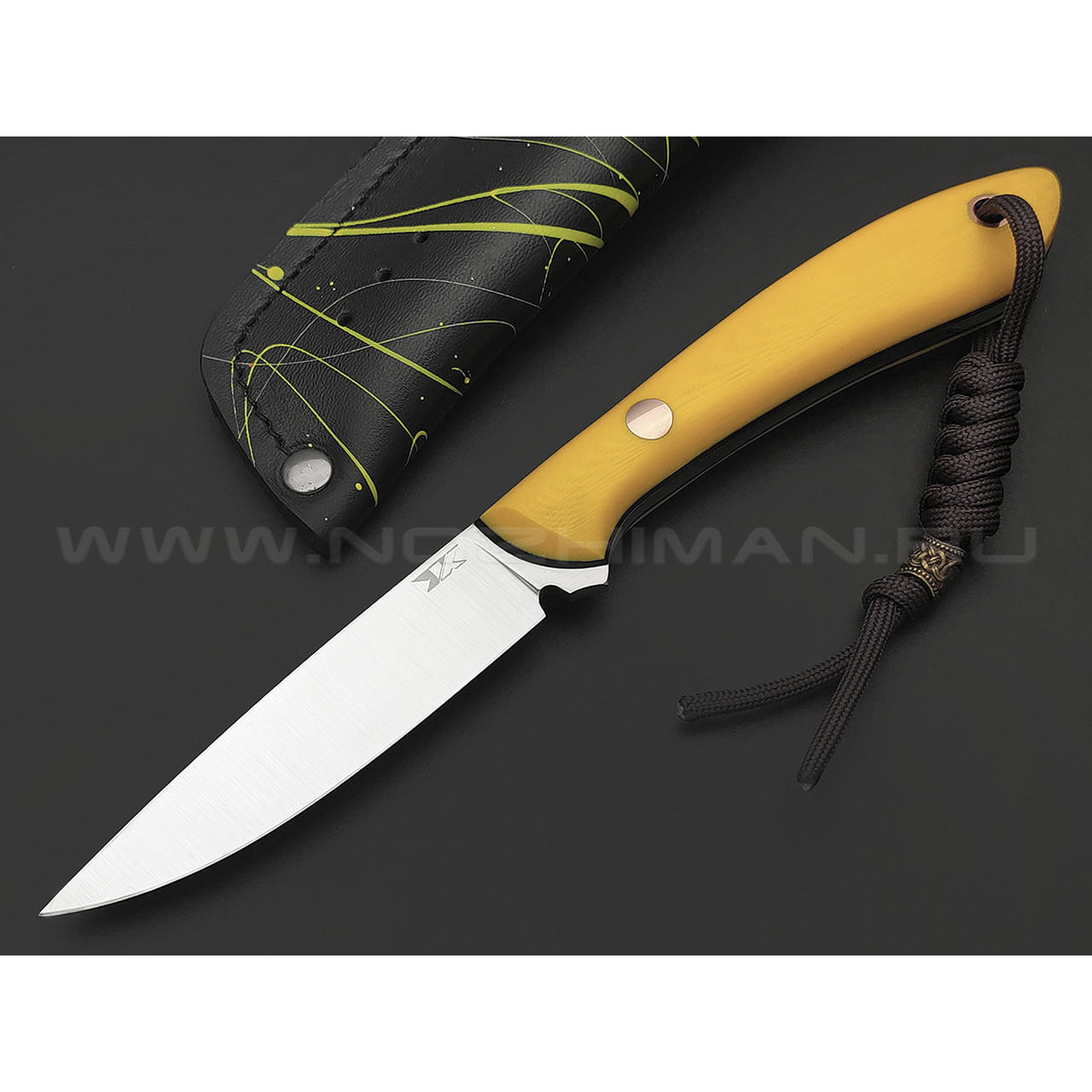 7 ножей нож Ц2 сталь Х12МФ satin, рукоять G10 yellow