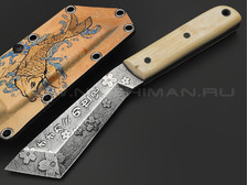 Волчий Век нож НДК Custom сталь 95Х18 WA, рукоять Бивень мамонта, карбоновые пины, G10