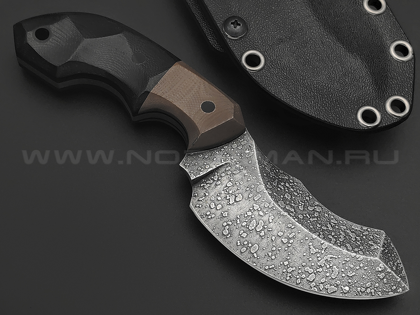 Волчий Век нож Кондрат 8 Custom сталь N690 WA, рукоять G10 black & brown, карбоновые пины