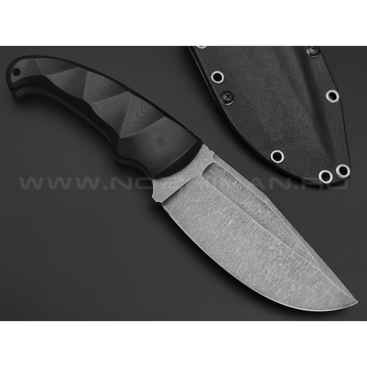 Волчий Век нож Fantocci Tactical Edition сталь 1.4116 WA блэквош, рукоять G10 black, карбоновые пины