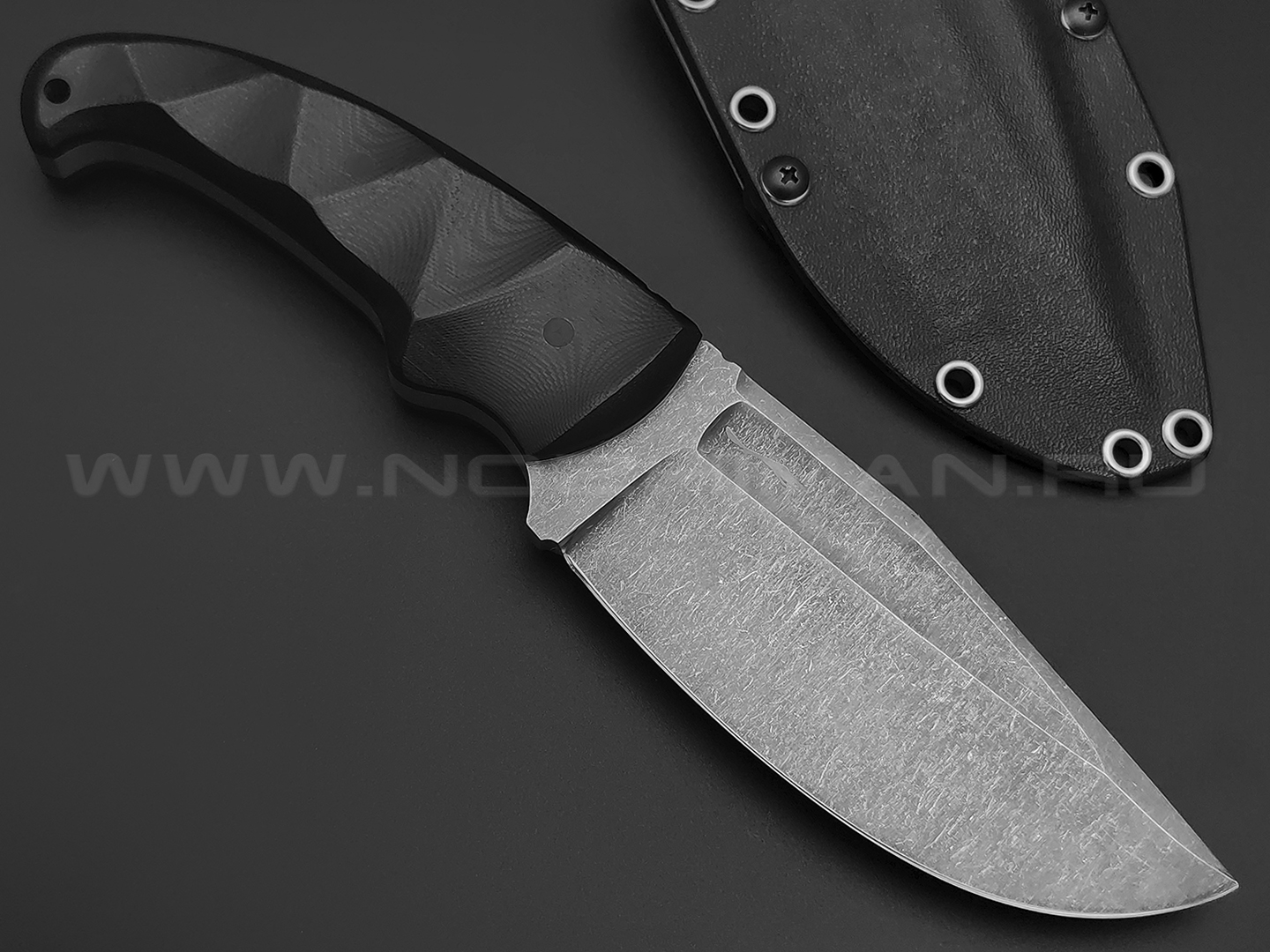 Волчий Век нож Fantocci Tactical Edition сталь 1.4116 WA blackwash, рукоять G10 black, карбоновые пины
