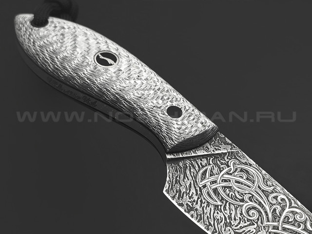 Волчий Век нож МасичЬка Custom сталь CPM S125V WA, рукоять Silver twill, carbon fiber