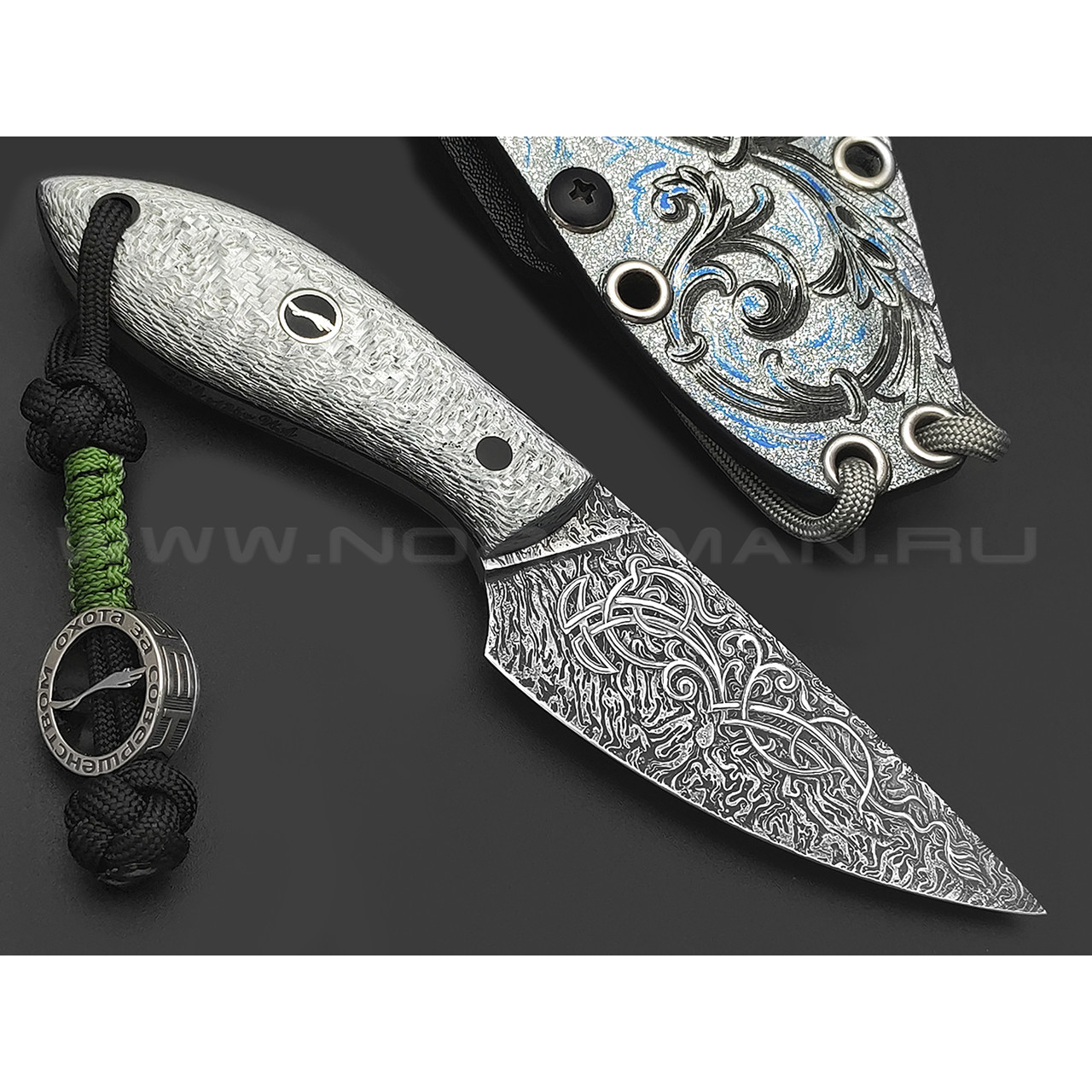 Волчий Век нож МасичЬка Custom сталь CPM S125V WA, рукоять Silver twill, carbon fiber
