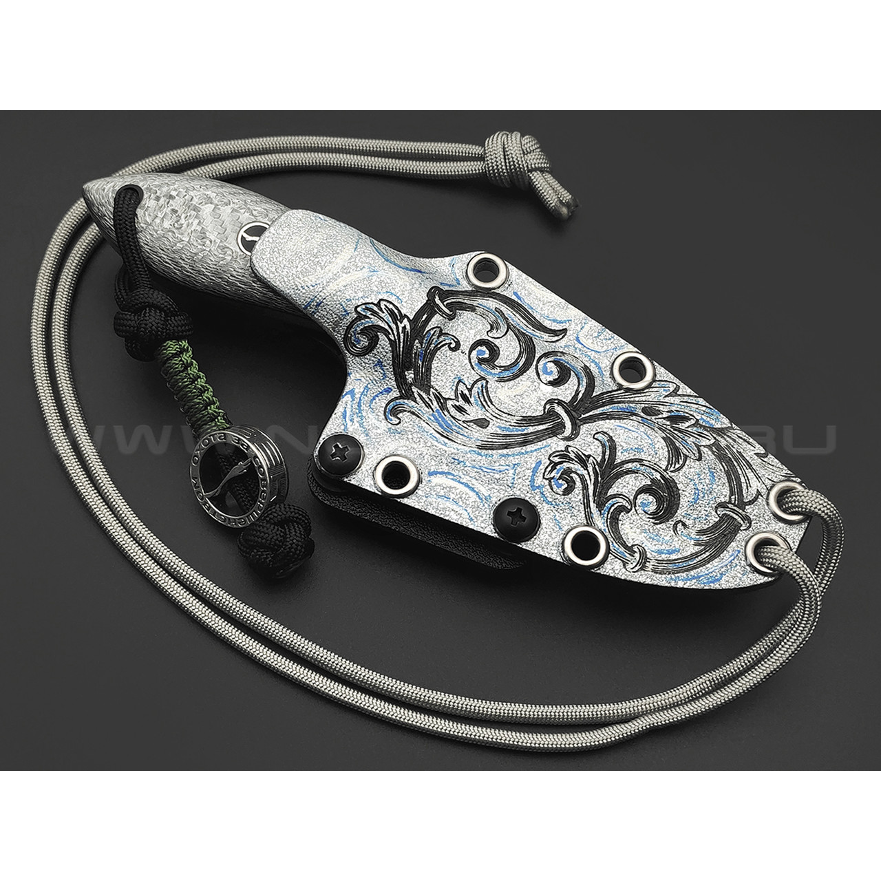 Волчий Век нож МасичЬка Custom сталь CPM S125V WA, рукоять Silver twill, carbon fiber