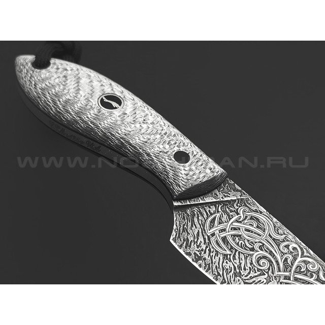 Волчий Век нож МасичЬка Custom сталь CPM S125V WA, рукоять Silver twill, carbon fiber