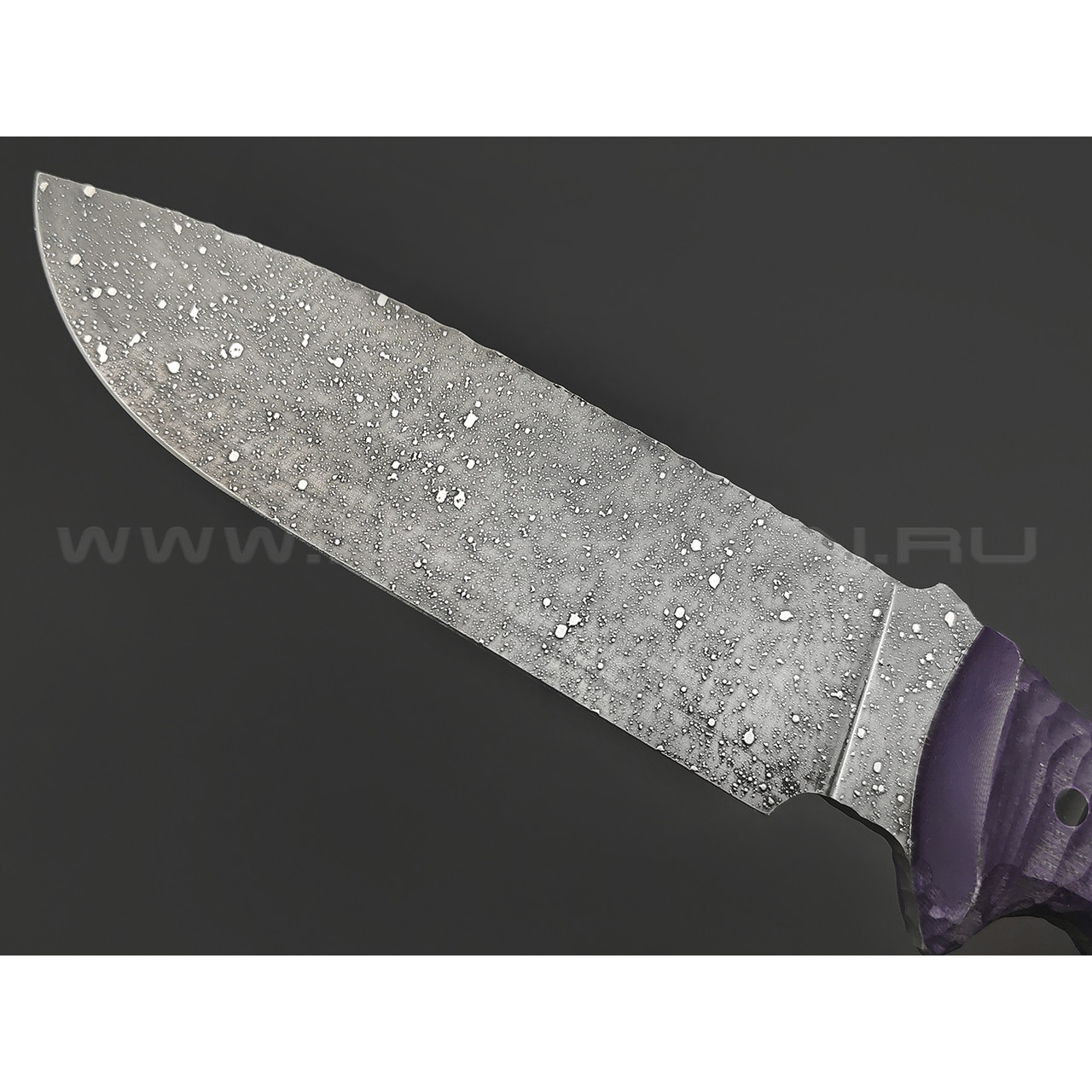 Волчий Век нож Команданте Custom сталь N690 WA, рукоять G10 purple, карбоновые пины