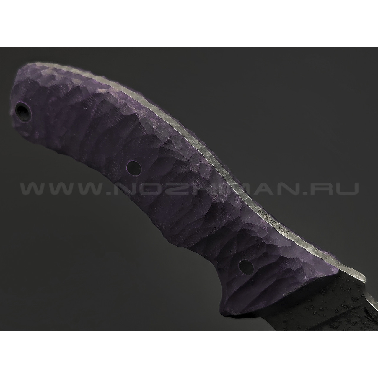 Волчий Век нож Команданте Custom сталь N690 WA, рукоять G10 purple, карбоновые пины