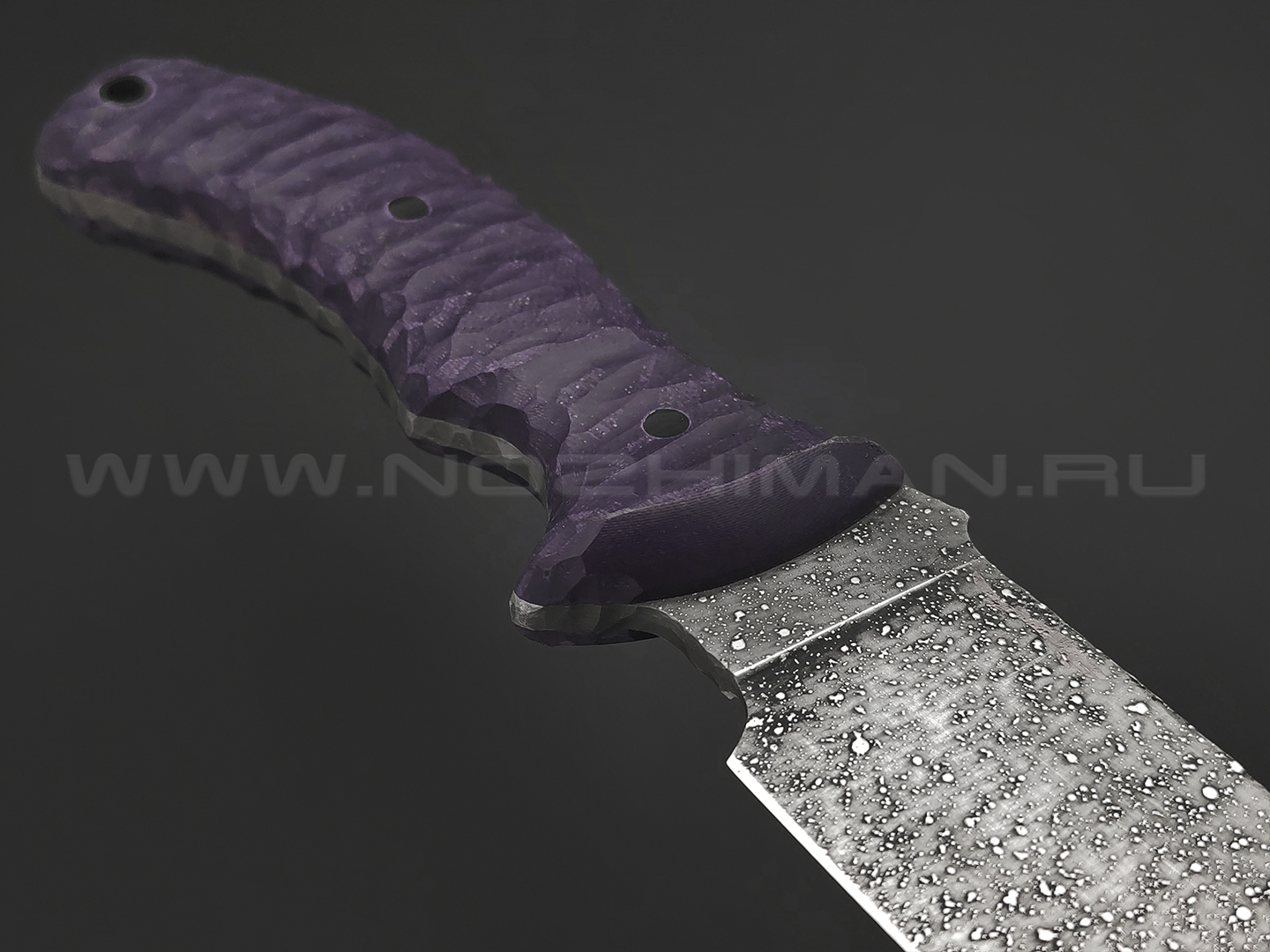 Волчий Век нож Команданте Custom сталь N690 WA, рукоять G10 purple, карбоновые пины