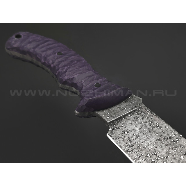 Волчий Век нож Команданте Custom сталь N690 WA, рукоять G10 purple, карбоновые пины