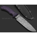 Волчий Век нож Команданте Custom сталь N690 WA, рукоять G10 purple, карбоновые пины Волчий Век нож Команданте Custom сталь N690 WA, рукоять G10 purple, карбоновые пины