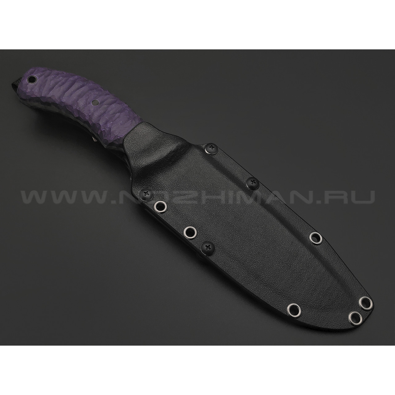 Волчий Век нож Команданте Custom сталь N690 WA, рукоять G10 purple, карбоновые пины