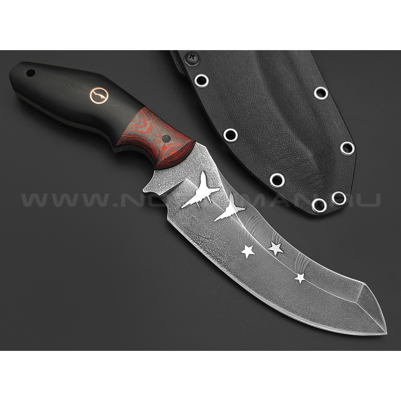 Волчий Век нож Кондрат 222 V13.5 Custom Come To The Red Side сталь PGK WA, рукоять G10, carbon fiber