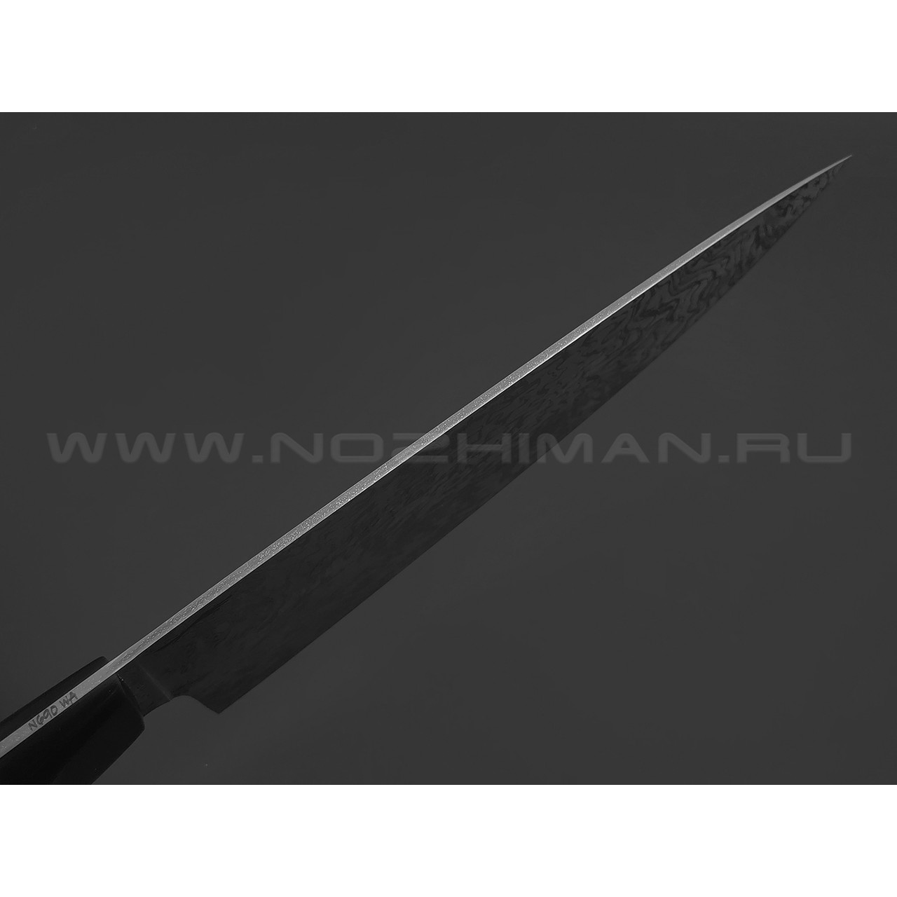 Волчий Век нож Chef Custom сталь N690 WA, рукоять G10 black, карбоновые пины