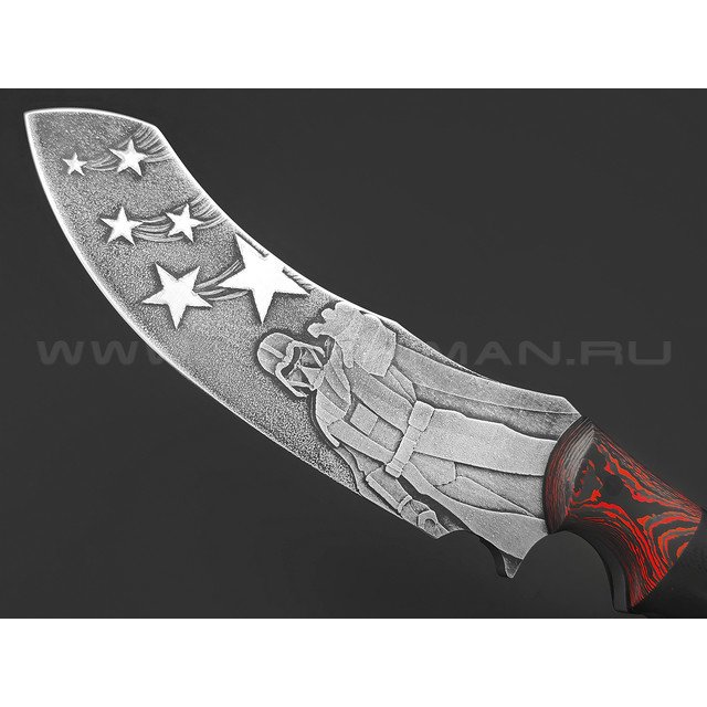 Волчий Век нож Кондрат 222 V13.5 Custom Come To The Red Side сталь PGK WA, рукоять G10, carbon fiber