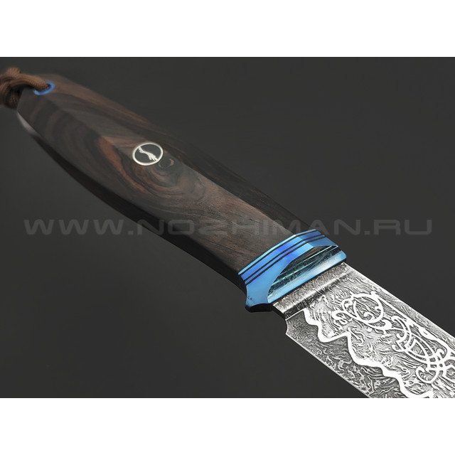 Волчий Век нож Слон Custom сталь Ламинат CPM S125V - VG10, рукоять Дерево гренадил, кристаллизированный титан