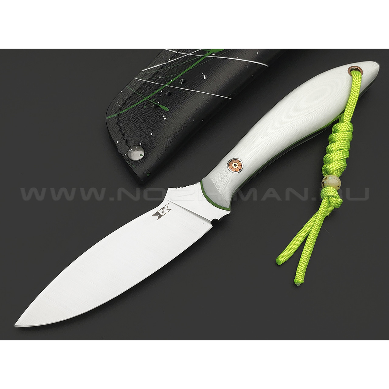 7 ножей нож Канадец сталь PGK satin, рукоять G10 white & green