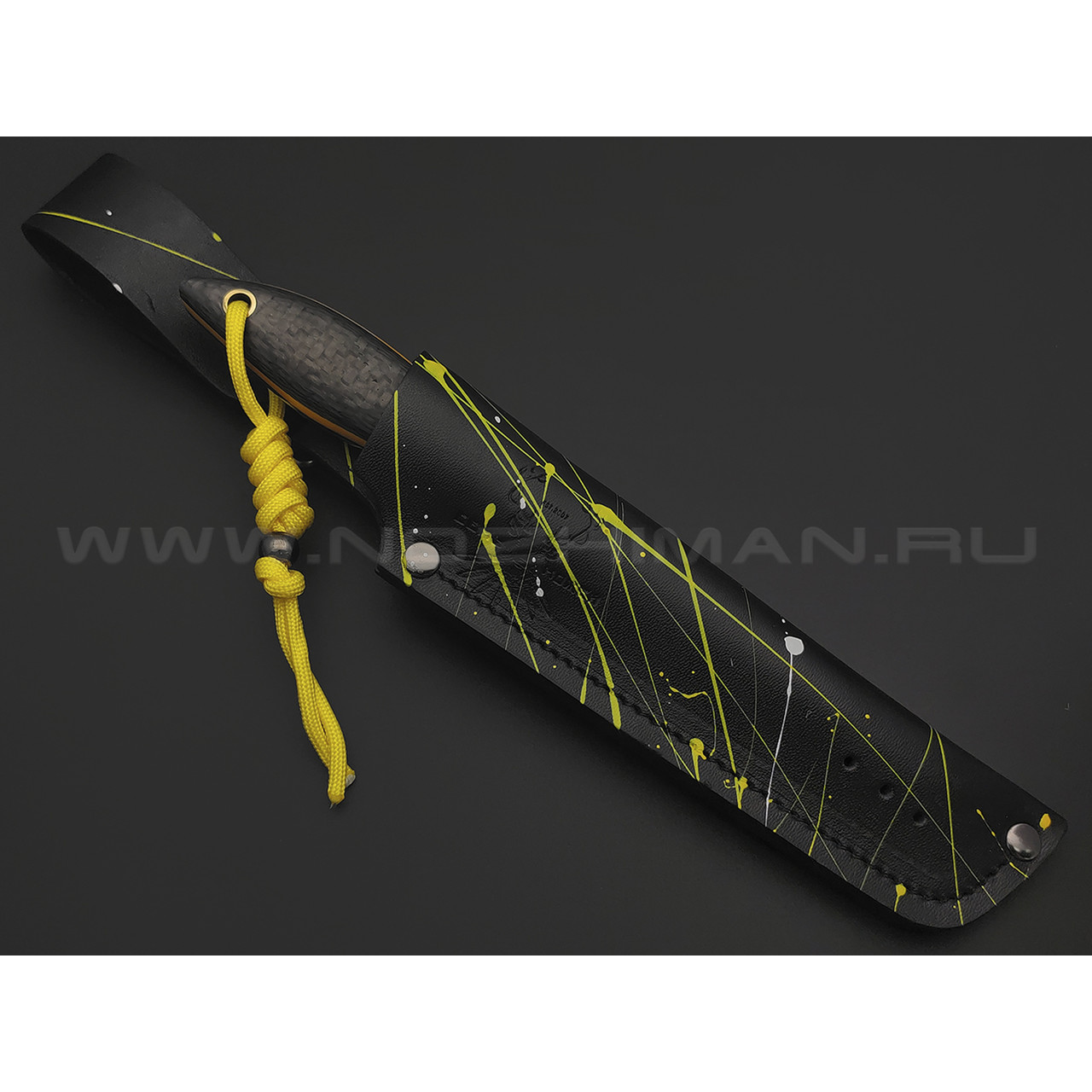 7 ножей нож Канадец сталь PGK satin, рукоять Carbon fiber, G10 yellow