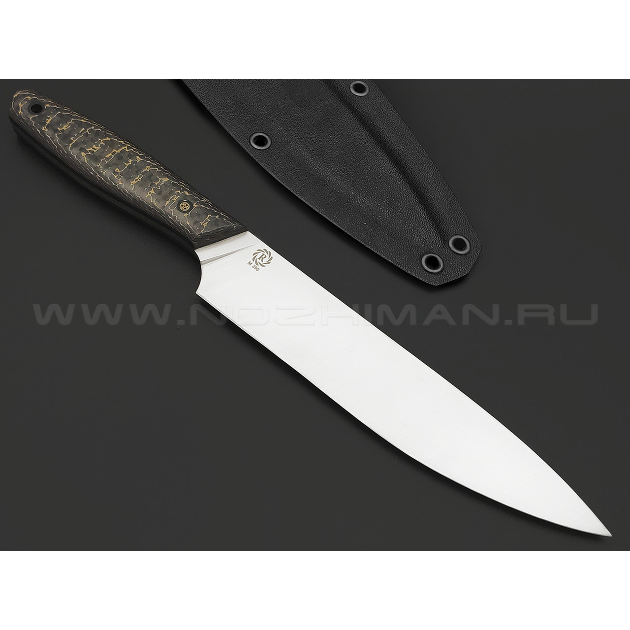 Neyris Knives нож кухонный сталь M390, рукоять Carbon fiber "snake skin gold"