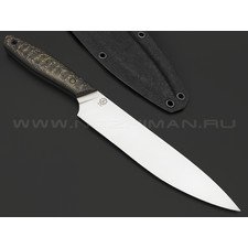 Нейрис нож кухонный сталь M390, рукоять Карбон "Змеиная Кожа" золотистый