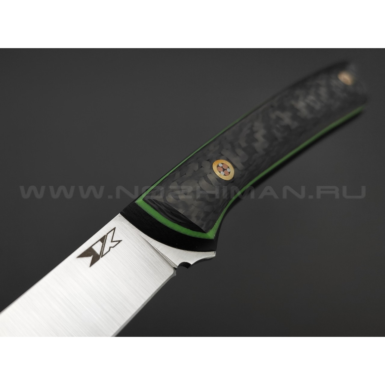 7 ножей нож Обвалочный сталь N690 сатин, рукоять Карбон, G10 зелёный с чёрным