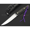7 ножей нож Клык большой, сталь K340 satin, рукоять Carbon fiber, G10 white