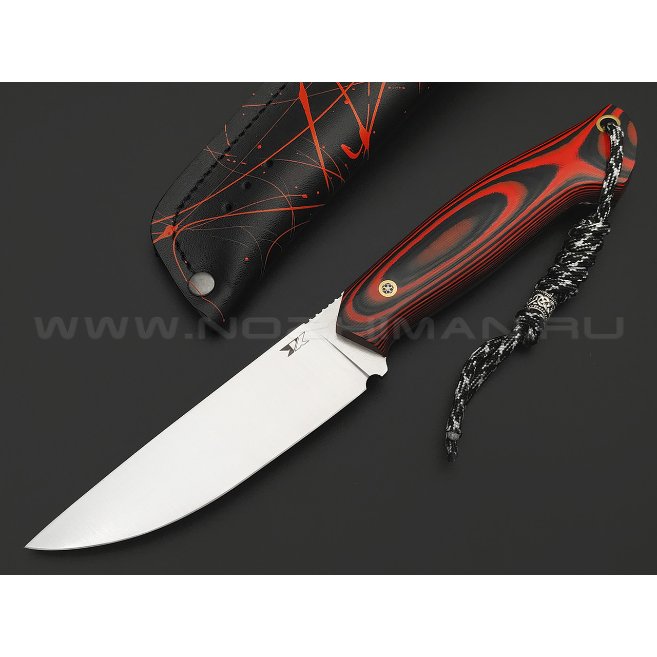 7 ножей нож Айсберг сталь D2 satin, рукоять G10 black & red
