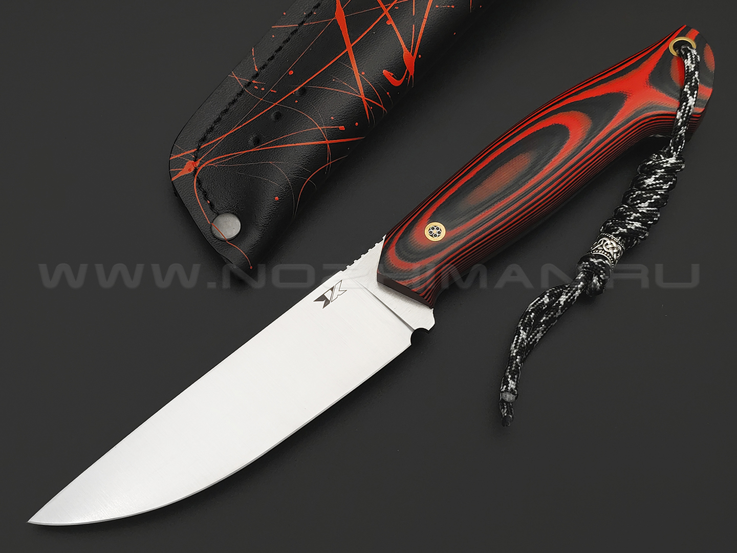 7 ножей нож Айсберг сталь D2 satin, рукоять G10 black & red