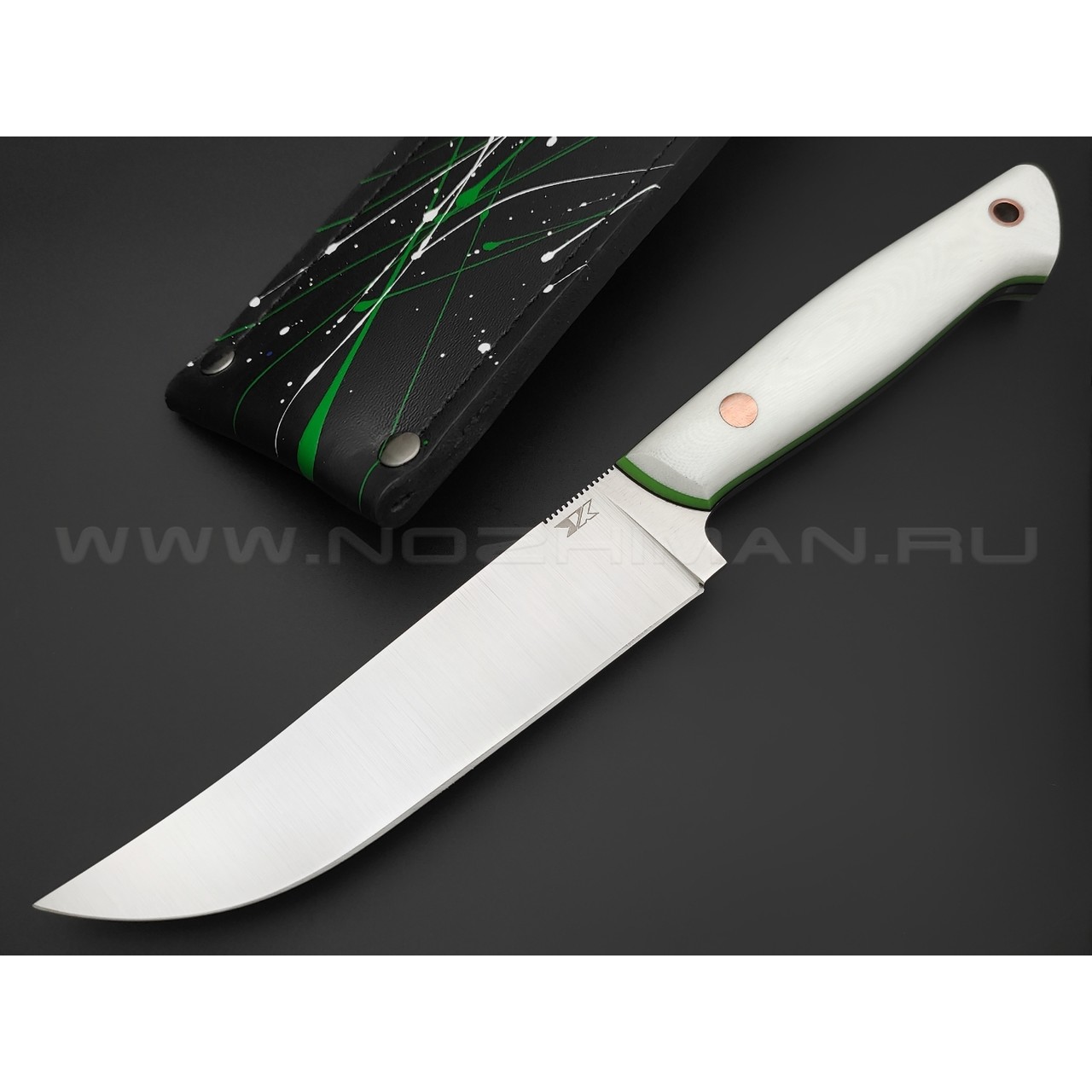 7 ножей нож Техно Пчак сталь Х12МФ satin, рукоять G10 white & green