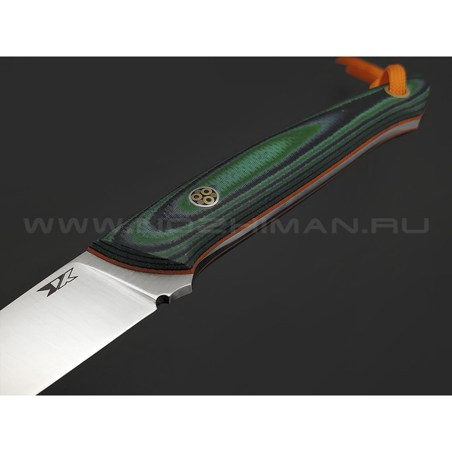 7 ножей нож Рыбак сталь K340 сатин, рукоять Микарта чёрная с зелёным