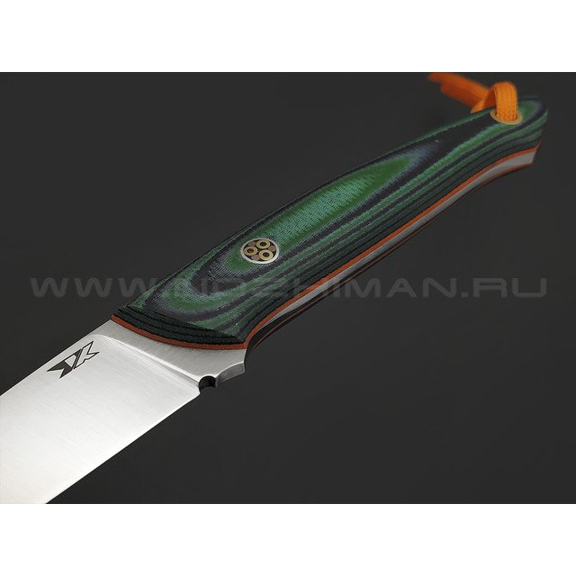 7 ножей нож Рыбак сталь K340 сатин, рукоять Микарта чёрная с зелёным