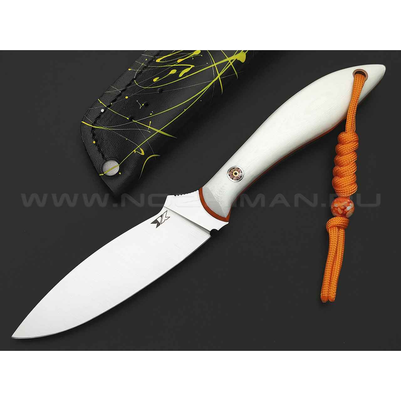 7 ножей нож Канадец сталь PGK satin, рукоять G10 white & orange