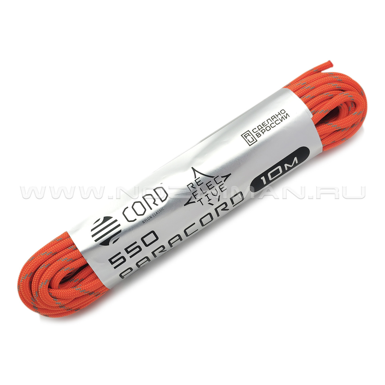 CORD Paracord 550 Светоотражающий Reflective Neon Orange
