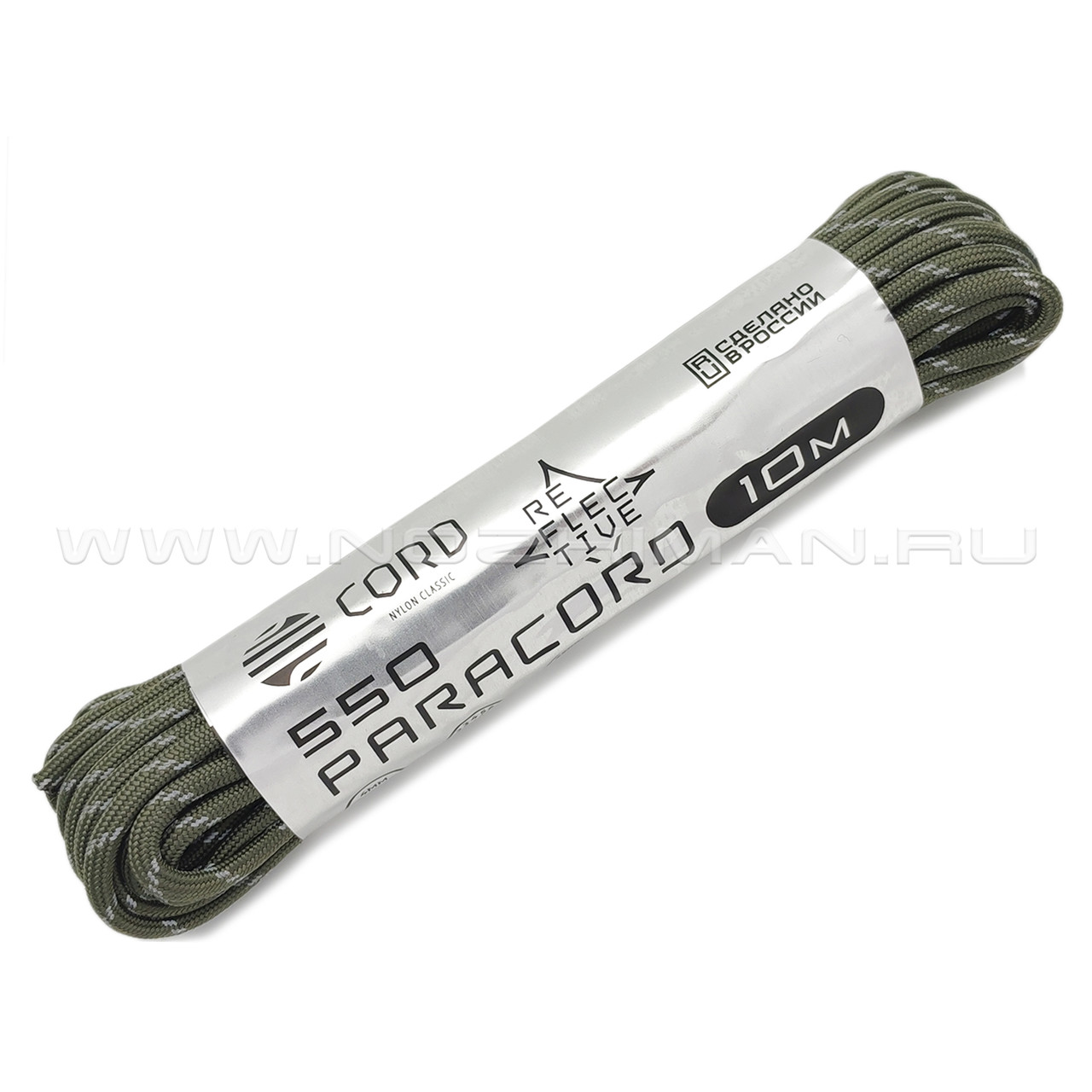 CORD Paracord 550 Светоотражающий Reflective Army Green