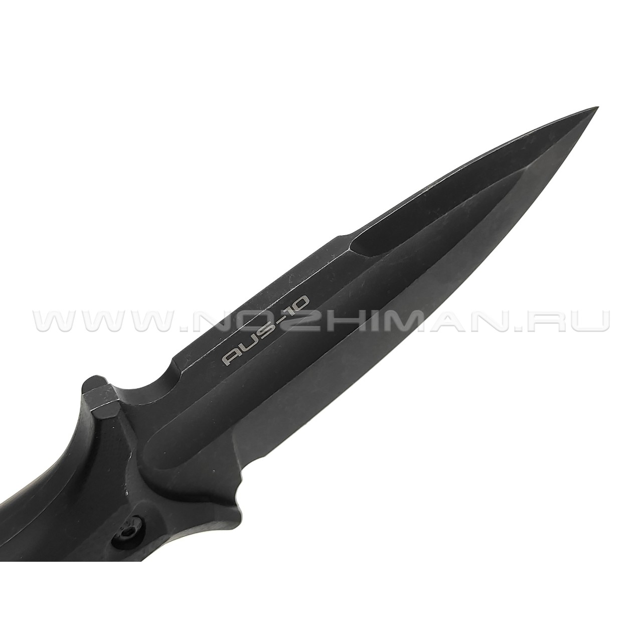 N.C.Custom нож Grave сталь Aus-10 блэквош, рукоять G10 black
