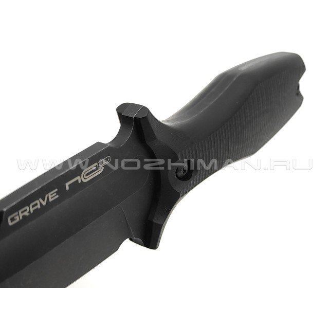 N.C.Custom нож Grave сталь Aus-10 блэквош, рукоять G10 black