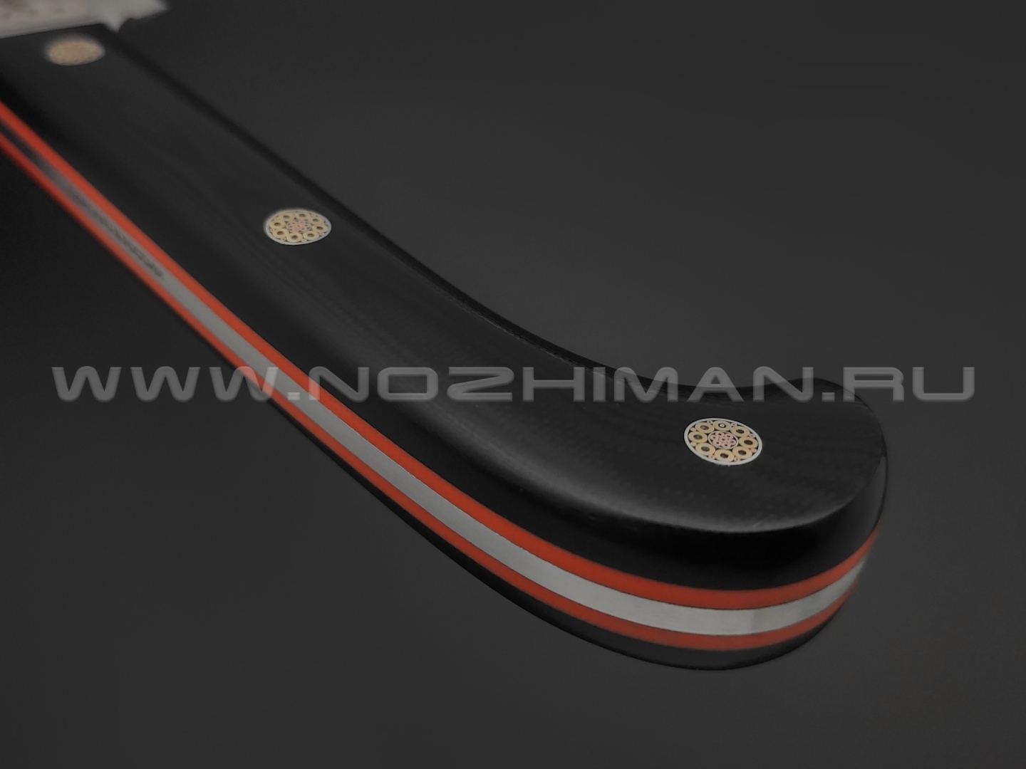 N.C.Custom нож Vizir сталь Aus-10 satin, рукоять G10 black & orange