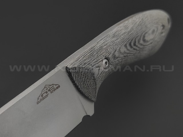 N.C.Custom нож Crony сталь Aus-10 stonewash, рукоять микарта, ножны кожа