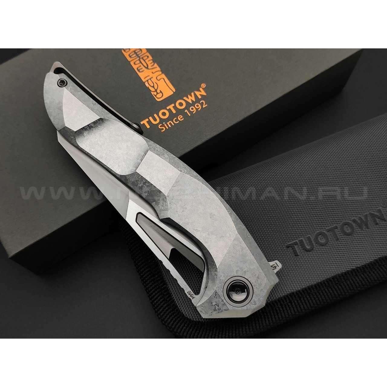 TuoTown складной нож Horridus 2 TAS2-MK сталь M390 bead-blast, рукоять Crystal Titanium Grey
