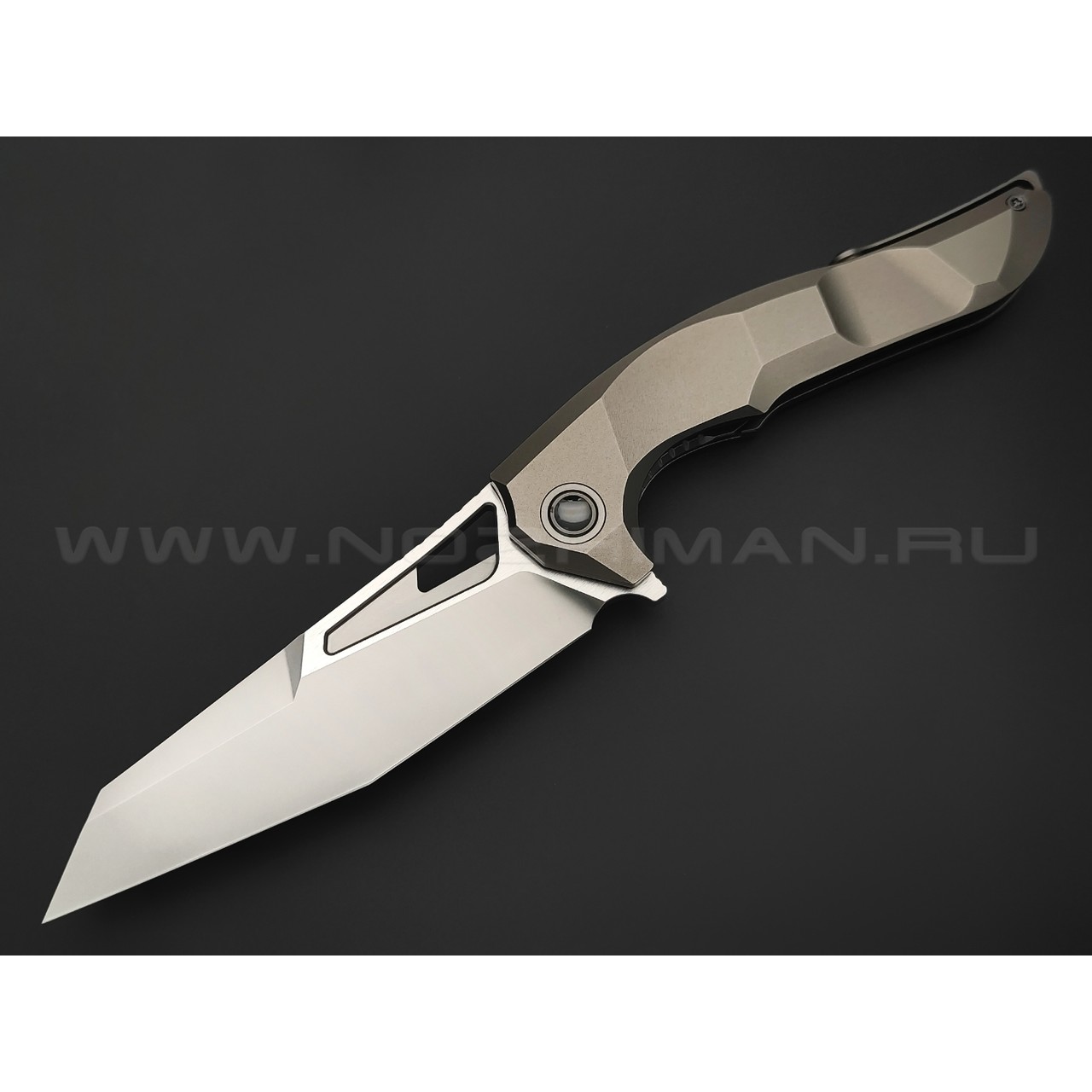 TuoTown складной нож Horridus 2 TAS2-MS сталь M390 bead-blast, рукоять Titanium TC4 Grey