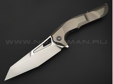 TuoTown нож Allosaurus Tanto mod Limited сталь M390 bead-blast & satin, рукоять Titanium TC4 Grey