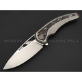 TuoTown складной нож Whale Limited TWL-MR сталь M390 bead-blast & satin, рукоять Titanium TC4, Carbon fiber red