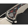 TuoTown складной нож Whale Limited TWL-MR сталь M390 bead-blast & satin, рукоять Titanium TC4, Carbon fiber red