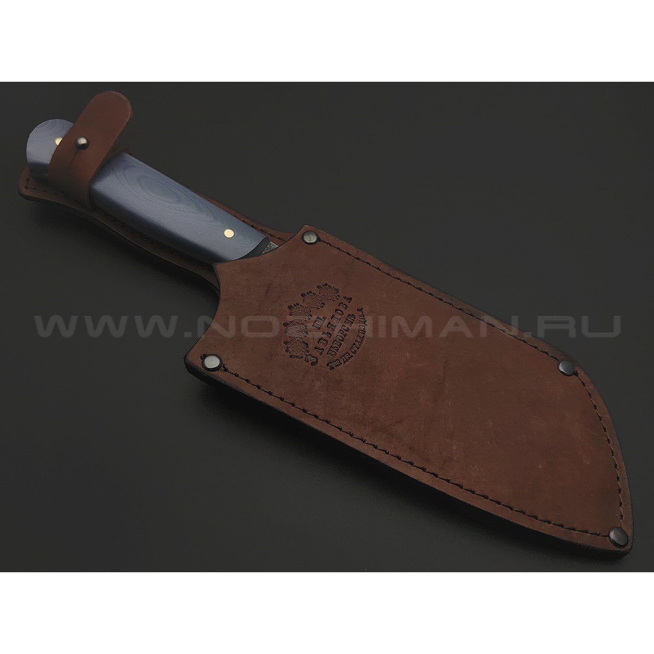 Товарищество Завьялова кухонная тяпка для мяса №1 сталь N690, рукоять G10 grey
