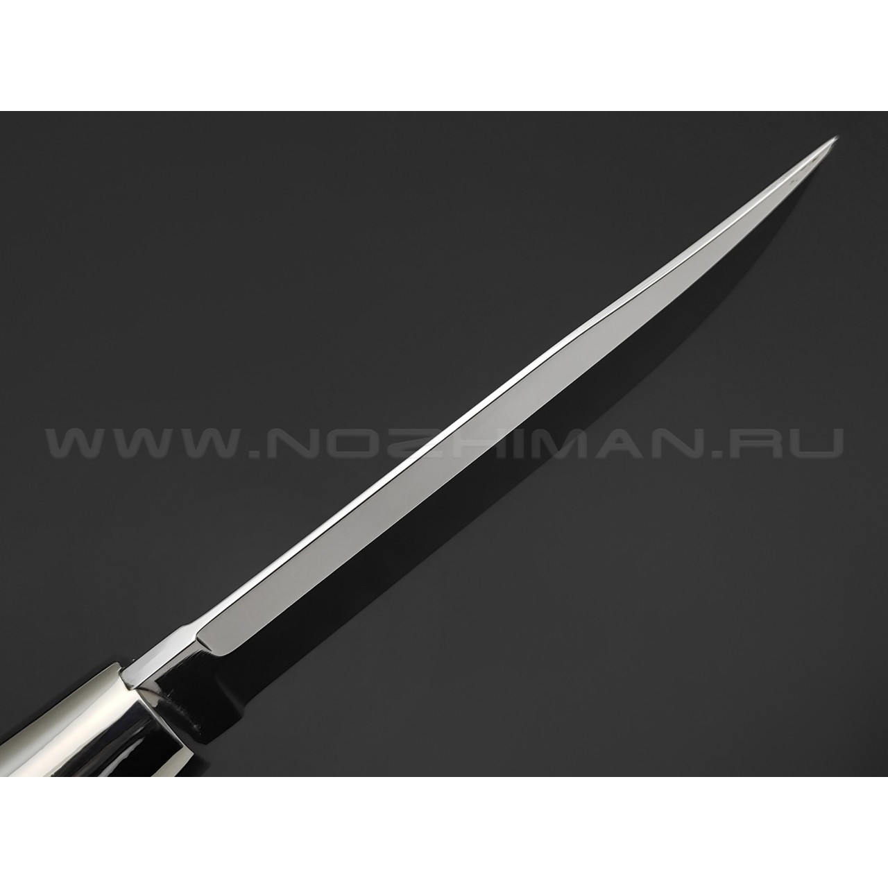 Товарищество Завьялова нож Финка Фронтовая сталь N690, рукоять Наборная береста, граб, мельхиор