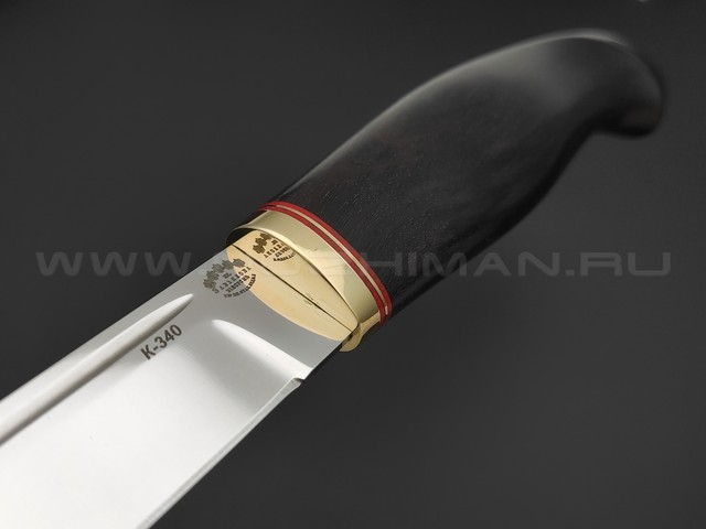 Товарищество Завьялова нож Финка-Б сталь K340, рукоять Дерево граб, латунь